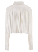 Sportmax Spxceppo Cotton Crop Top With Pleated Back