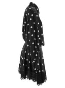 Sportmax Spxbosso Silk Shirt Dress With Lace Inserts