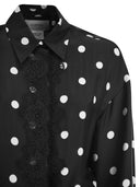 Sportmax Spxbosso Silk Shirt Dress With Lace Inserts