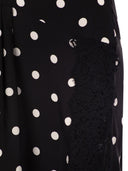 Sportmax Spxcapo – Polka Dot Silk Midi Dress With Lace Inserts