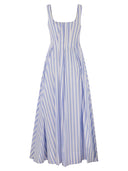 Sportmax Spxfilmato – Striped Cotton Midi Dress With Full Skirt