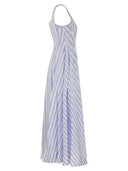 Sportmax Spxfilmato – Striped Cotton Midi Dress With Full Skirt
