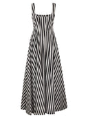 Sportmax Spxfilmato – Striped Cotton Midi Dress With Full Skirt