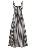Sportmax Spxfilmato – Striped Cotton Midi Dress With Full Skirt