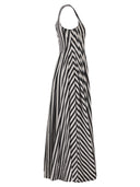 Sportmax Spxfilmato – Striped Cotton Midi Dress With Full Skirt