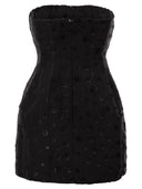 Sportmax Spxvampata Flocked Silk Bustier Mini Dress