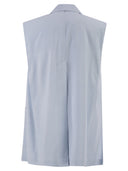 Sportmax Spxmaggio Tailored Sleeveless Vest In Viscose And Paper Blend With Lapels