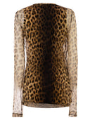 Sportmax Spxzebu Animal Print Dual Material Top