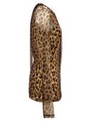 Sportmax Spxzebu Animal Print Dual Material Top