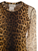 Sportmax Spxzebu Animal Print Dual Material Top
