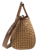 Maxmara Mxamarinecesto Small Marine Bag In Woven Natural Fibre