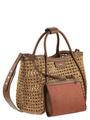 Maxmara Mxamarinecesto Small Marine Bag In Woven Natural Fibre