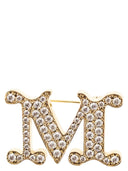 Maxmara Mxafacella Monogram Brooch With Crystals