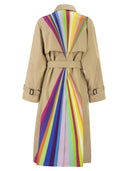 Weekend Maxmara Wkspalanca wasserabweisender Baumwoll-Trenchcoat mit Regenbogendruck