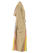 Weekend Maxmara Wkspalanca wasserabweisender Baumwoll-Trenchcoat mit Regenbogendruck