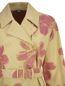 Weekend Maxmara Wksradioso Water Repellent Gabardine Trench Coat With Flowers