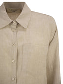 Weekend Maxmara Wkdcapo Cropped Linen Shirt With A Boxy Silhouette