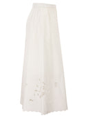 Weekend Maxmara Wkdcaravan Midi Skirt In Cotton Poplin