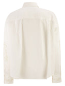 Weekend Maxmara Wkdfonte Cotton Shirt With Lace And Embroidery