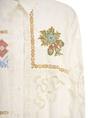 Weekend Maxmara Wkdfonte Cotton Shirt With Lace And Embroidery