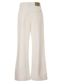 Weekend Maxmara Wkdmedina Wide Leg Trousers In Cotton Drill
