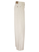 Weekend Maxmara Wkdmedina Wide Leg Trousers In Cotton Drill