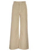 Weekend Maxmara Wkdmedina Wide Leg Trousers In Cotton Drill