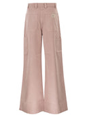 Weekend Maxmara Wkdskipper Wide Leg Trousers In Cotton Canvas