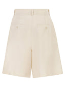 Weekend Maxmara Wkdecuba Cotton And Linen Canvas Bermuda Shorts