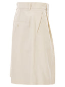 Weekend Maxmara Wkdecuba Cotton And Linen Canvas Bermuda Shorts
