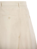 Weekend Maxmara Wkdecuba Cotton And Linen Canvas Bermuda Shorts