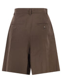 Weekend Maxmara Wkdecuba Cotton And Linen Canvas Bermuda Shorts