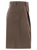 Weekend Maxmara Wkdecuba Cotton And Linen Canvas Bermuda Shorts