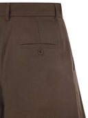 Weekend Maxmara Wkdecuba Cotton And Linen Canvas Bermuda Shorts