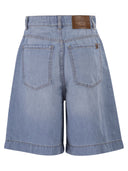 Weekend Maxmara Wkdozono Cotton And Linen Denim Bermuda Shorts