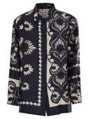 Weekend Maxmara Wkdlastra Printed Silk Patchwork Shirt