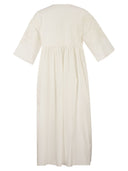 Weekend Maxmara Wkdtilde – Long Cotton Dress With Tone On Tone Embroidery