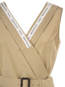 Weekend Maxmara Wkdcono Sleeveless Midi Dress In Cotton Gabardine