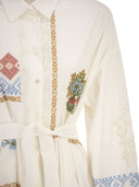 Weekend Maxmara Wkdgru Poplin Shirt Dress With Embroidery