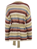 Weekend Maxmara Wkdbonito Linen Yarn Cardigan With Belt