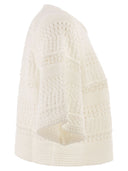 Weekend Maxmara Wkiorche – Cropped Openwork Cotton Knit Top