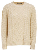 Weekend Maxmara Wkdtenore Cotton Jumper With Cables And Diamond Pattern