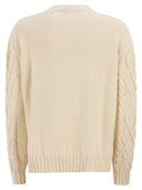 Weekend Maxmara Wkdtenore Cotton Jumper With Cables And Diamond Pattern