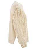 Weekend Maxmara Wkdtenore Cotton Jumper With Cables And Diamond Pattern
