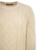 Weekend Maxmara Wkdtenore Cotton Jumper With Cables And Diamond Pattern