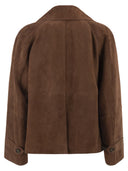 Weekend Maxmara Wkdsospiro Double Breasted Suede Jacket