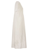 Weekend Maxmara Wkdtartufo Long Cotton Dress With Broderie Anglaise Embroidery