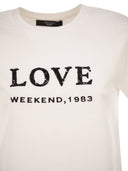Weekend Maxmara Wkdagile Jersey T Shirt With Print And Embroidery