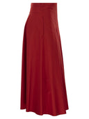Maxmara Studio Mstvolume Cotton Pleated Skirt