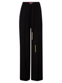 Maxmara Studio Msevalico Triacetate Wide Leg Trousers With Decorative Belt